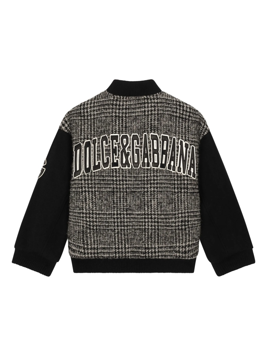 Bomber jacket Dolce &amp; Gabbana gri din polyester si lana alpaca - Img 2