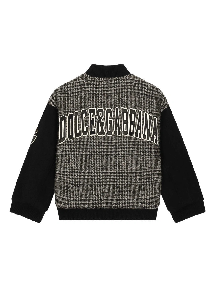 Bomber jacket Dolce &amp; Gabbana gri din polyester si lana alpaca - Img 2
