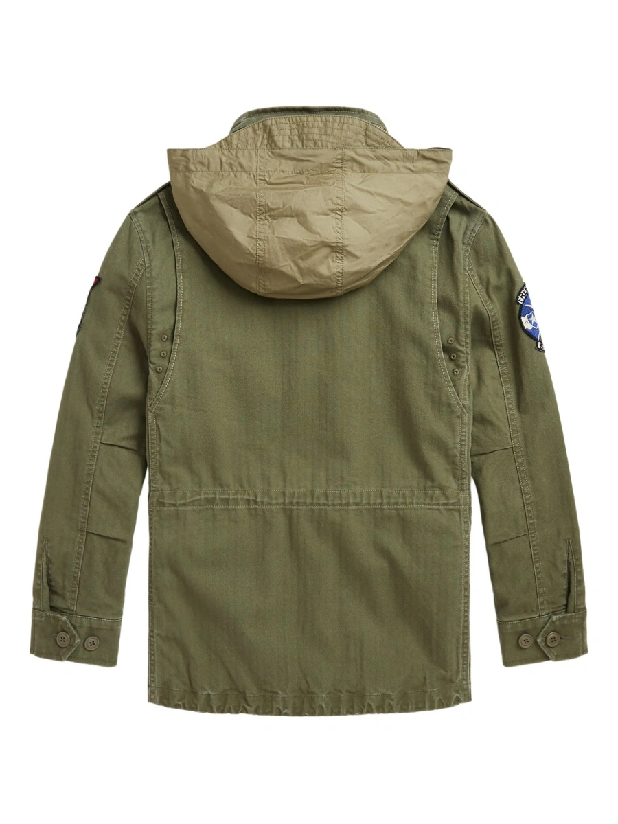 Bomber jacket Ralph Lauren verde din bumbac - Img 2