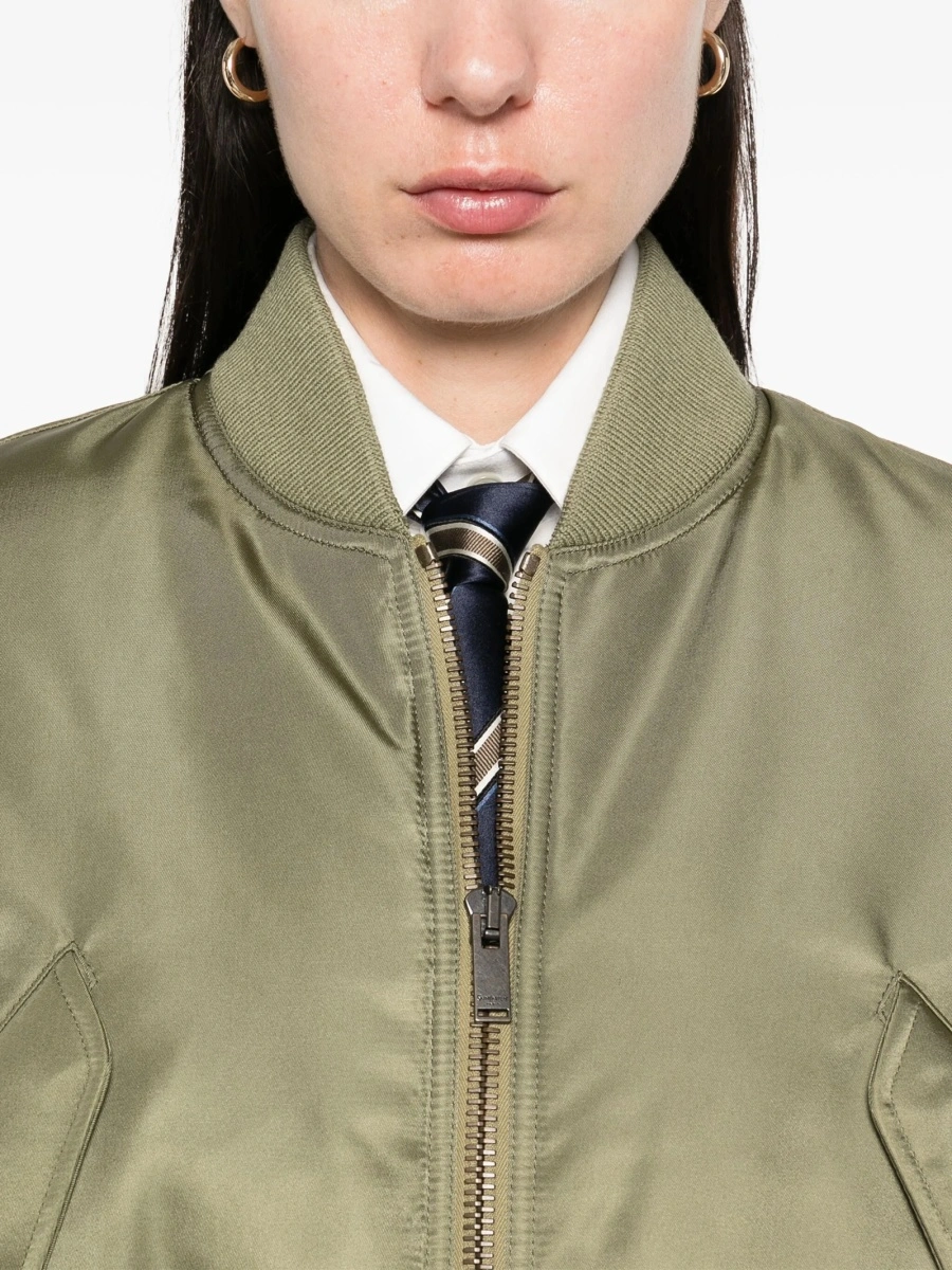 Bomber jacket Saint Laurent verde din poliamida - Img 5