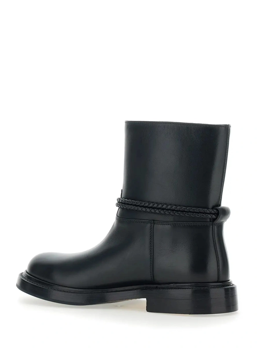 Botine Bottega Veneta negre din piele - Img 3