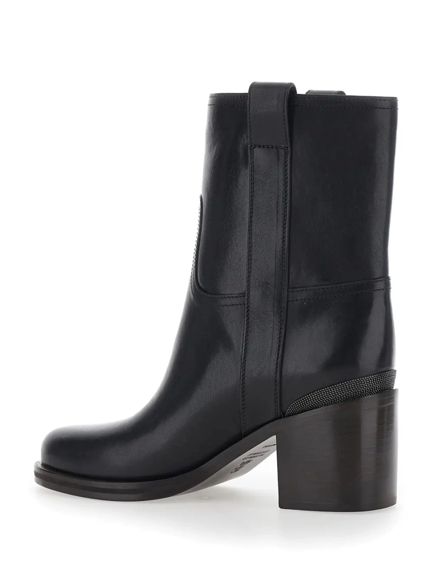 Botine Brunello Cucinelli negre din piele - Img 3