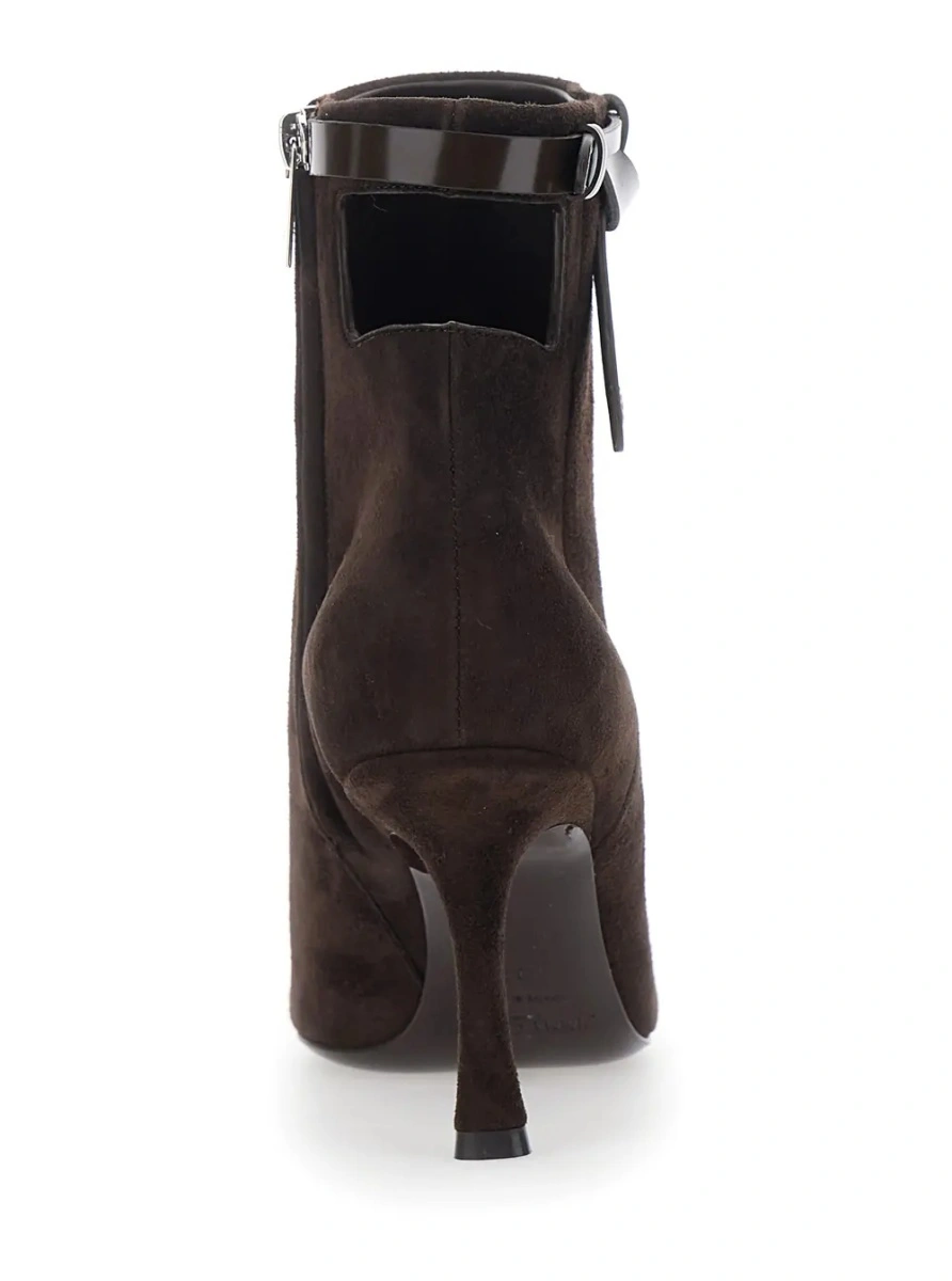 Botine 'Camie' Brown Ankle Boots with Knot Detail in Suede Woman - Img 4