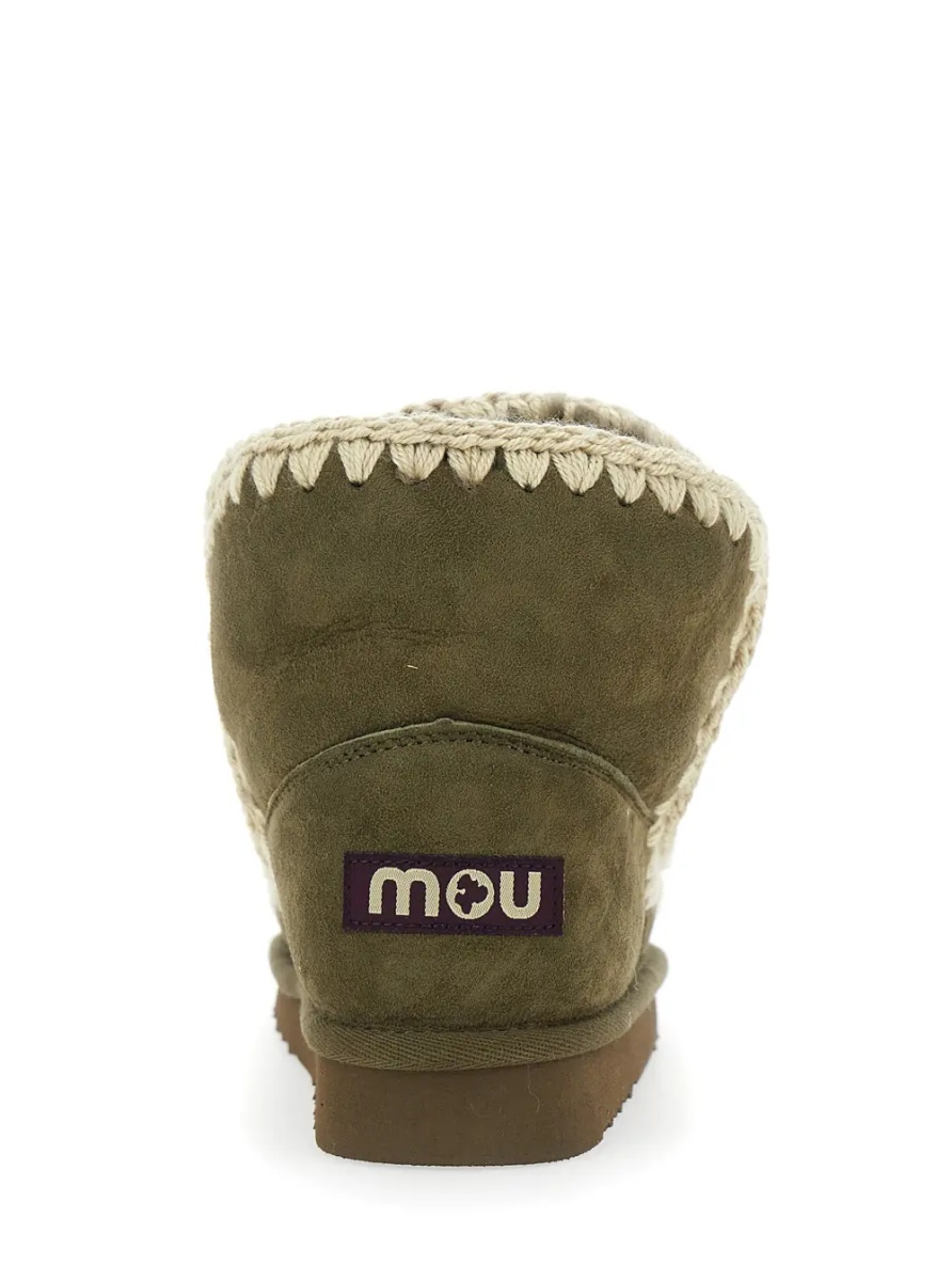 Botine 'Eskimo' Green Ankle Boots with Crochet Details and Logo Patch on the Rear in Suede Woman - Img 5