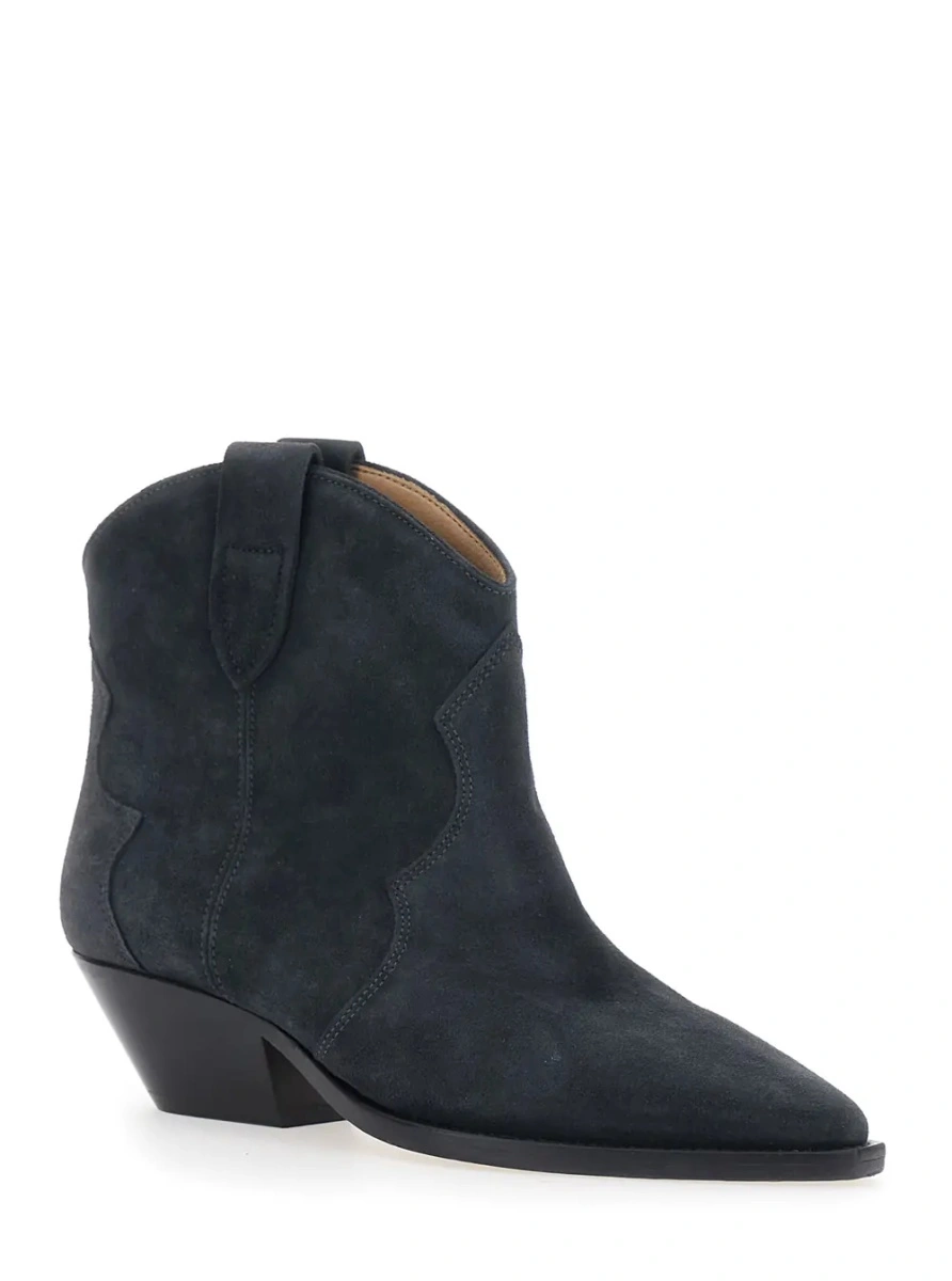 Botine Isabel Marant negre din piele intoarsa - Img 2