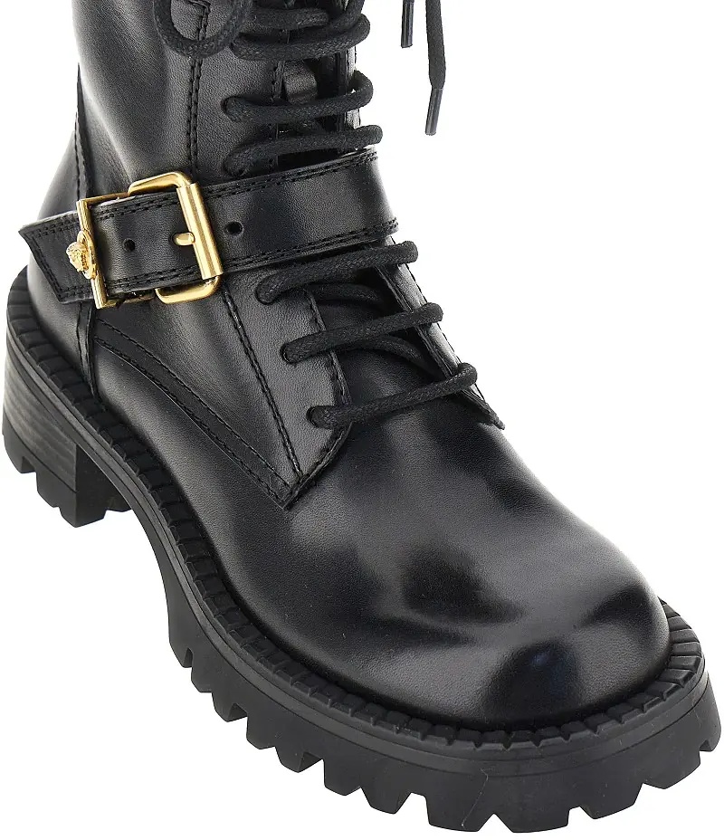 Botine Leather boots with Medusa detail - Img 2