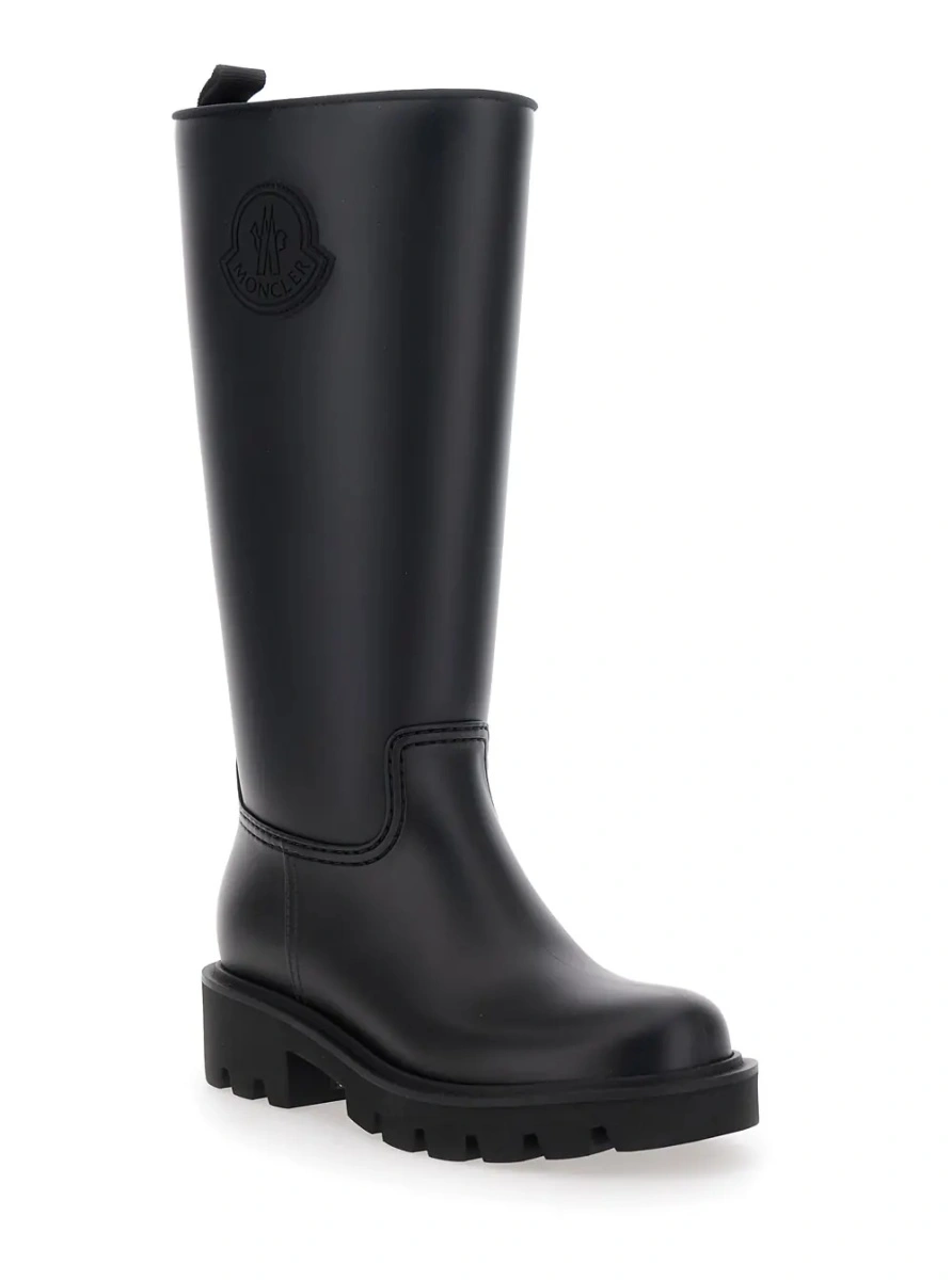 Botine Moncler negre din material textil - Img 2