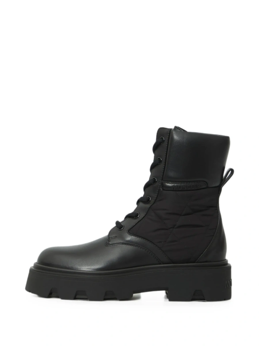Botine Moncler negre din piele - Img 8