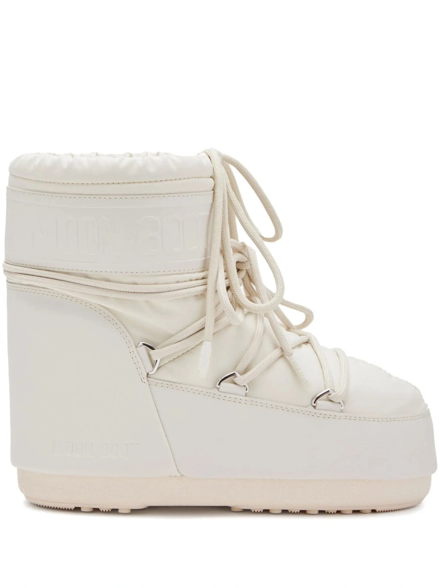 Botine Moon Boot albe din material textil - Img 8