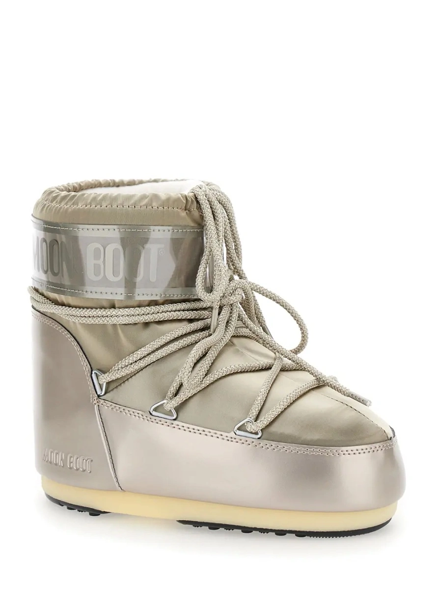 Botine Moon Boot gri din material textil - Img 2
