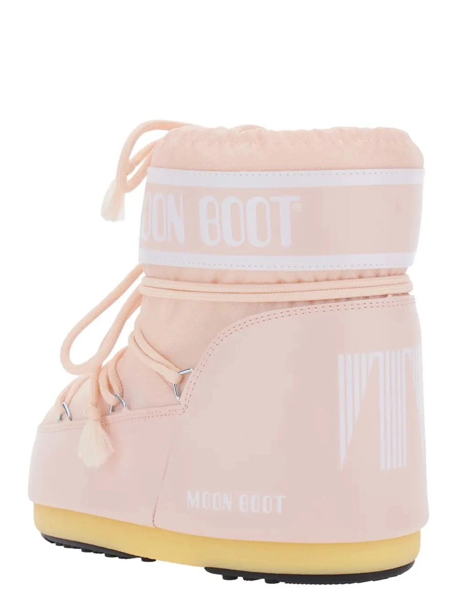 Botine Moon Boot roz din material textil tehnic - Img 3