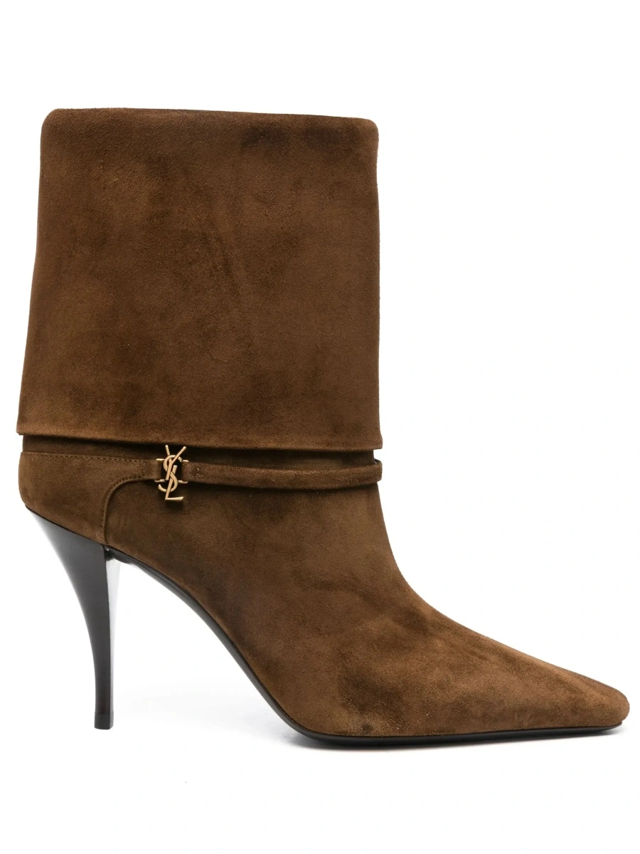 Botine Saint Laurent 'Niki' maro din piele intoarsa - Img 8