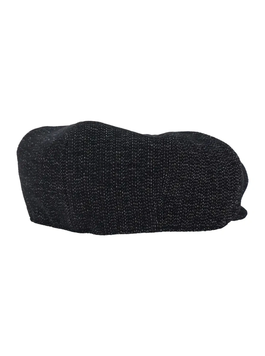 Caciula Beret Hat with cotton and viscose fabric, black color, unisex - Img 2