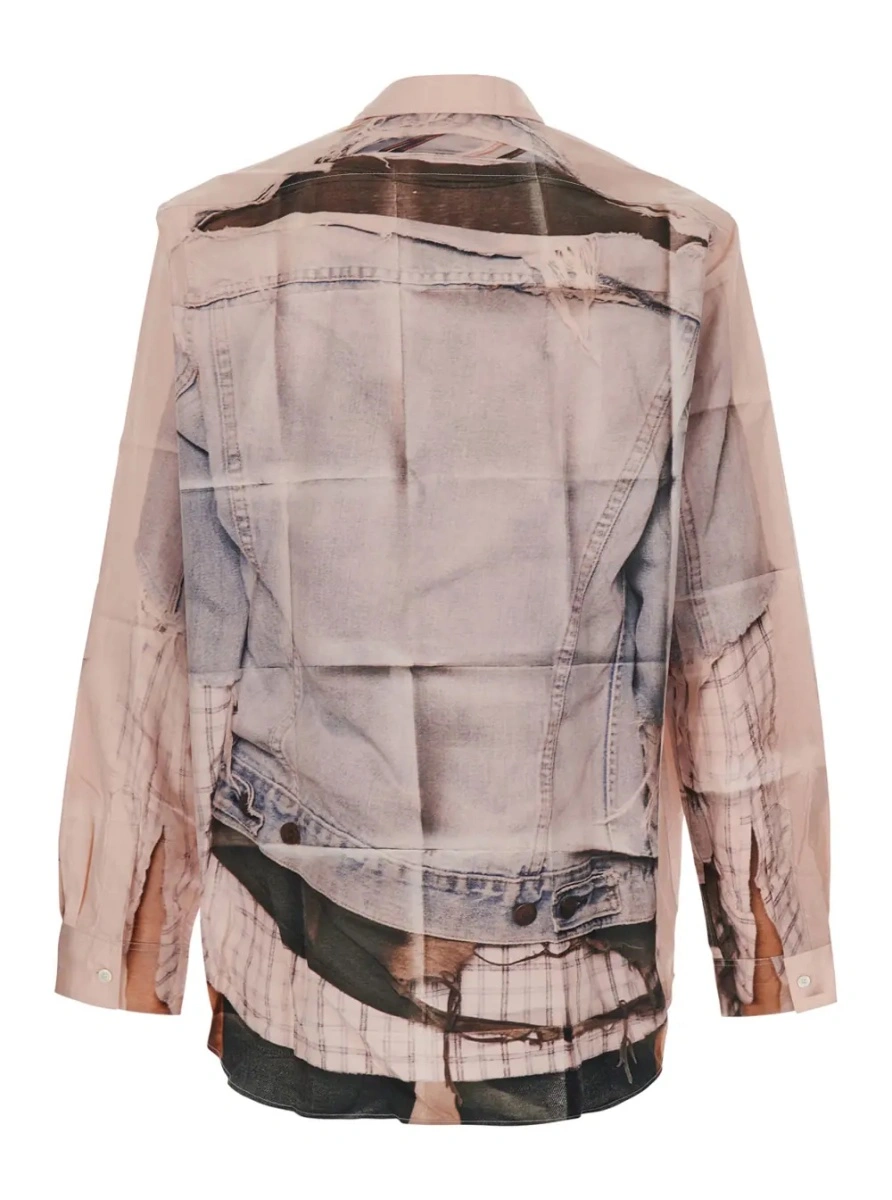 Camasa Acne Studios roz din bumbac - Img 2