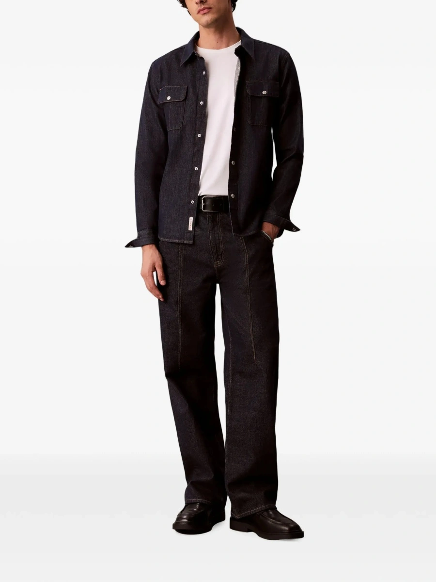Camasa Calvin Klein albastra din denim - Img 4