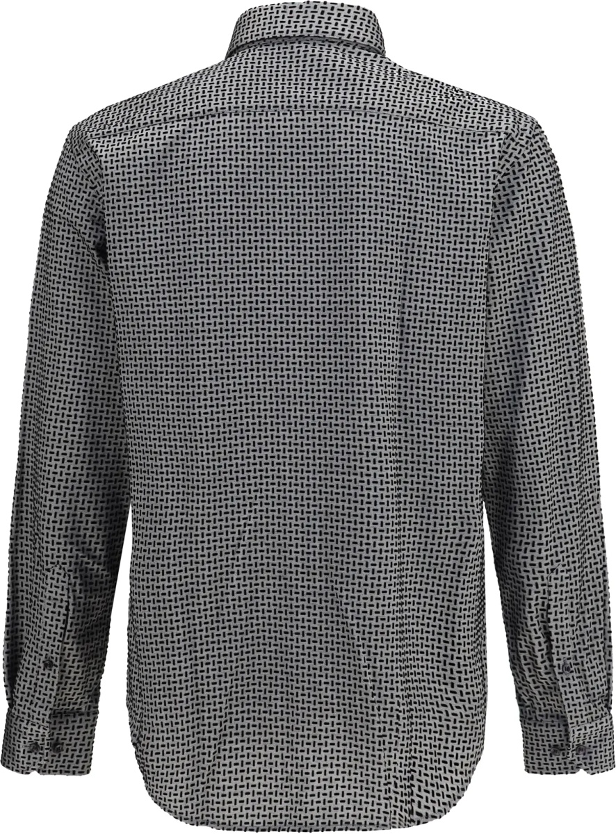 Camasa casual Cotton Shirt with geometric flock print - Img 2