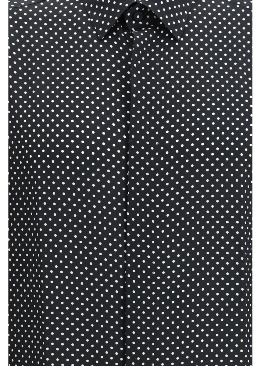 Camasa casual Crepe de Chine Polka Dot Shirt - Img 3