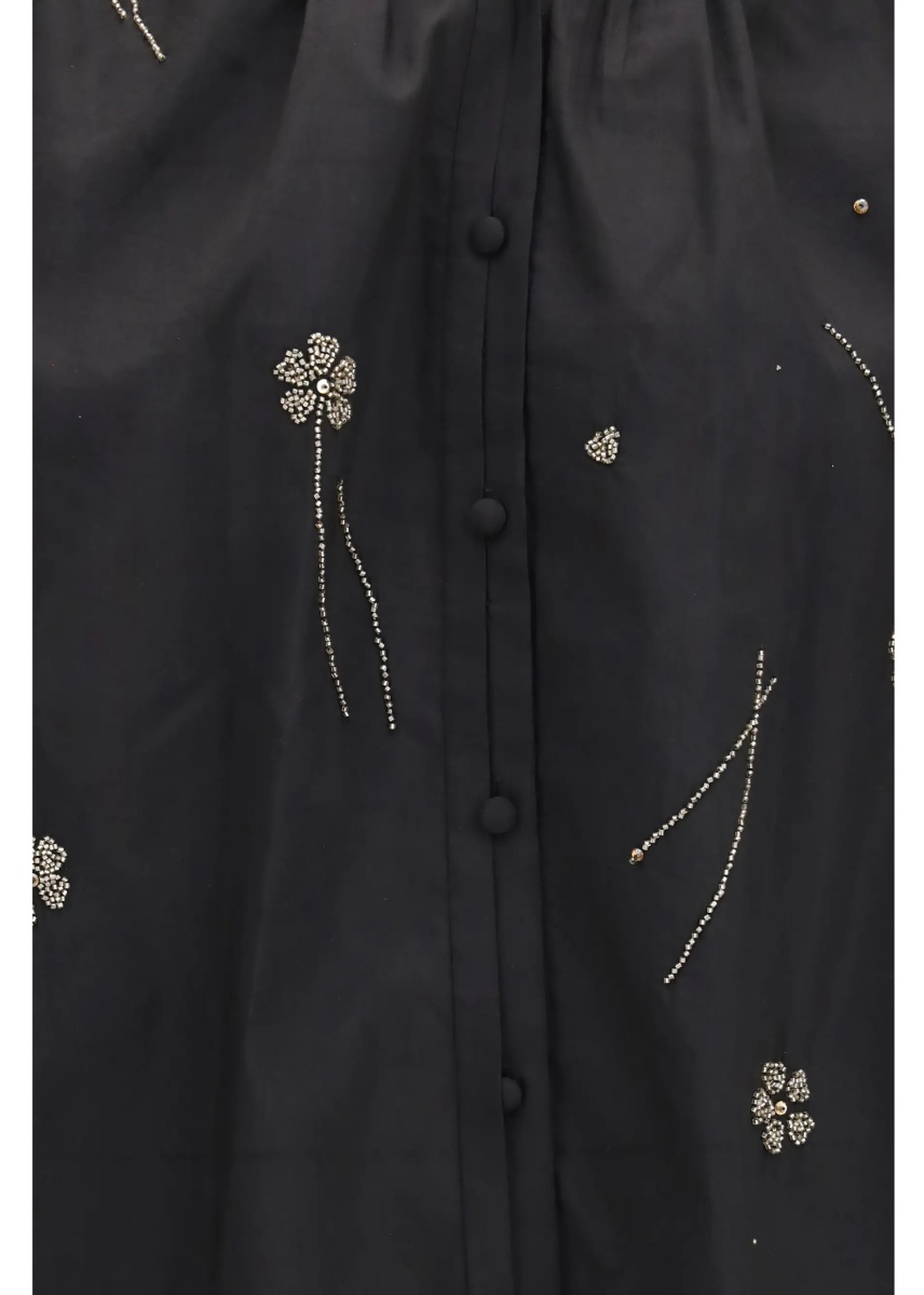 Camasa casual Fleurs d’Orient embroidered voile bohemian Shirt - Img 3