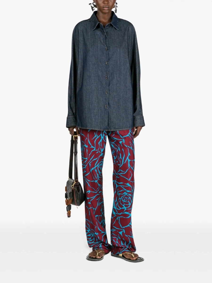Camasa Dries Van Noten albastra din denim - Img 4