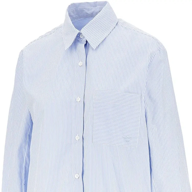 Camasa Emporio Armani albastra din poplin - Img 2
