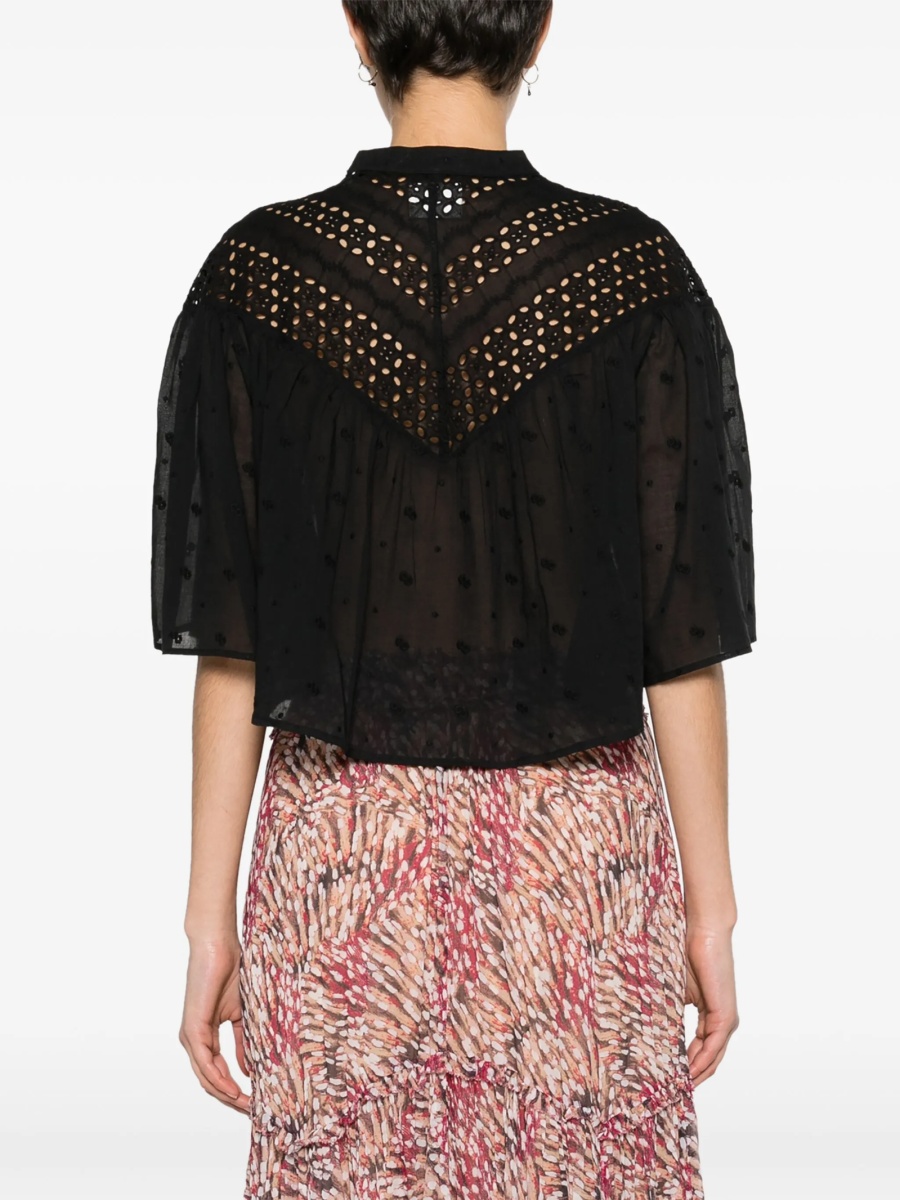 Camasa Isabel Marant neagra din bumbac organic - Img 4