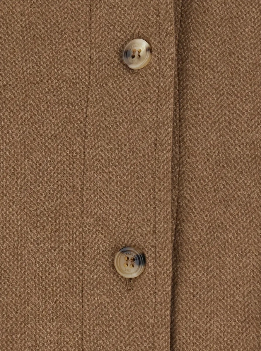 Camasa LADINO Shirt with collar and long sleeves in Tech Fabric beige for women - Img 3