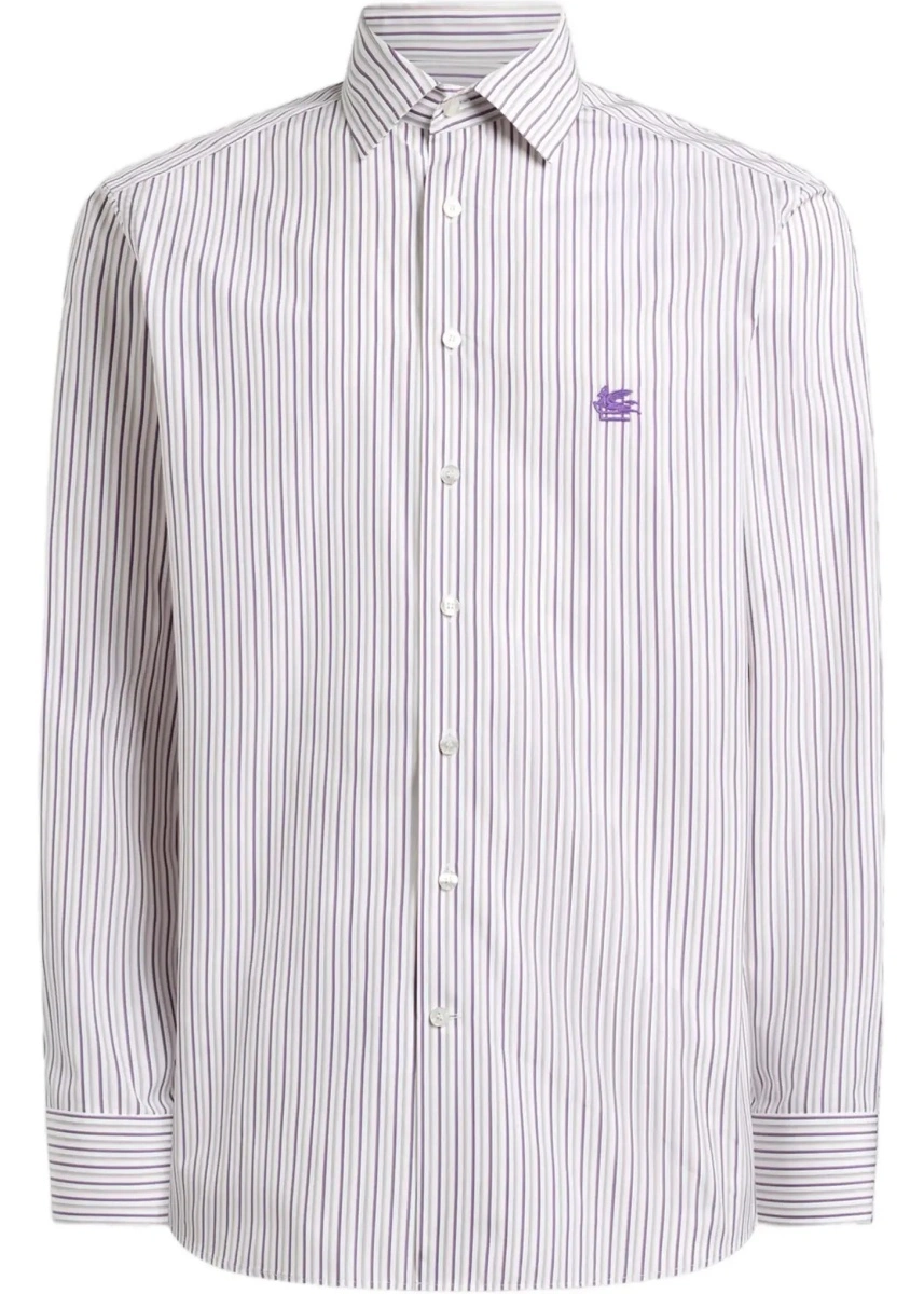 Camasi Roma striped cotton Shirt with Pegaso logo - Img 8