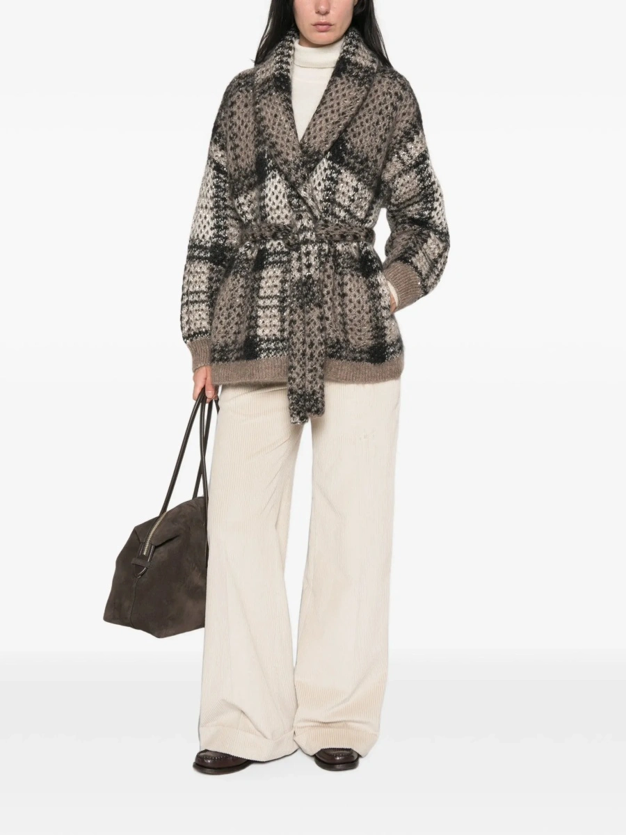 Cardigan Brunello Cucinelli multicolor din mohair si lana - Img 5