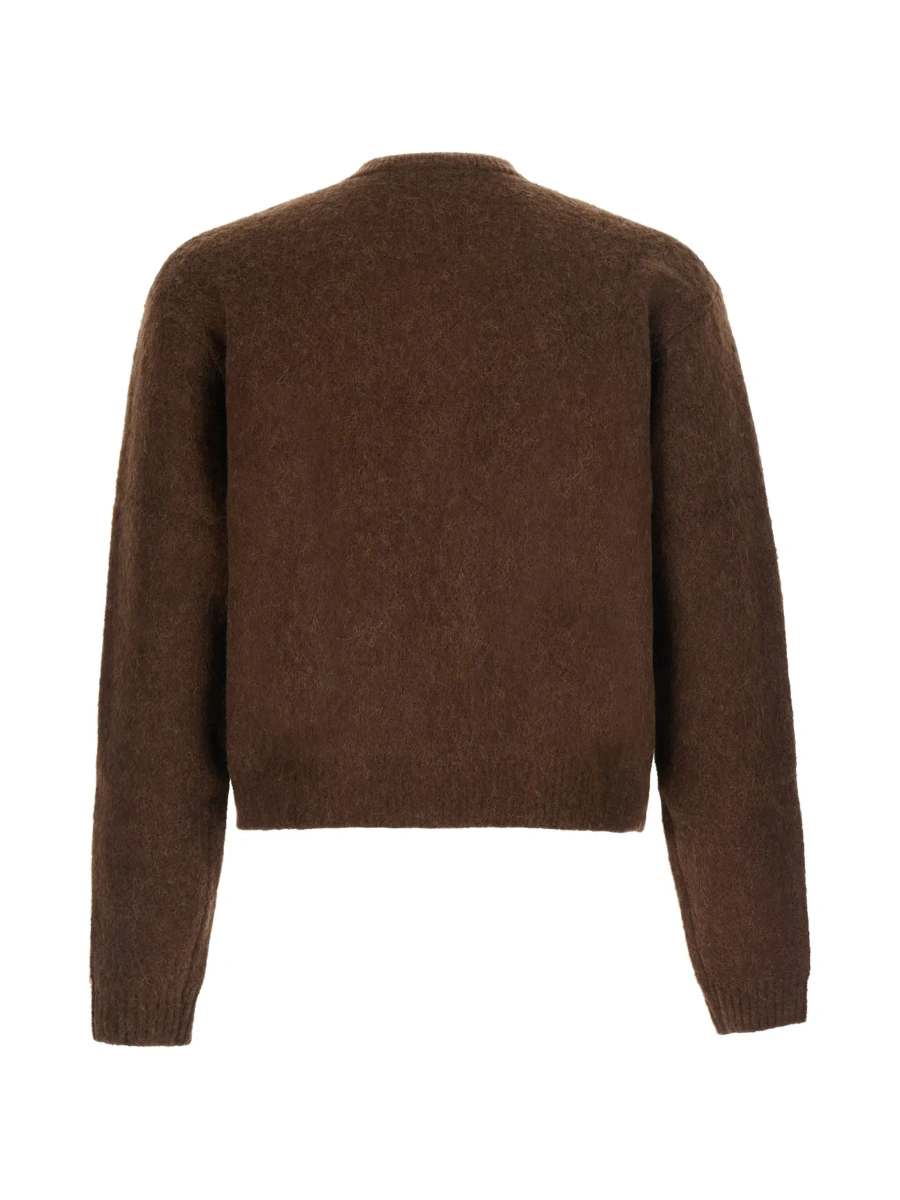 Cardigan BRUSHED ARGYLE CARDIGAN with V-neck and long sleeves in Acrylic Nylon Alpaca and Wool in Brown unisex - Img 4