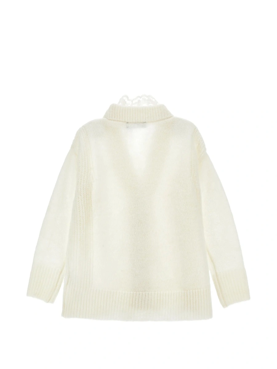 Cardigan Ermanno Scervino Kids neutru din polyester si lana - Img 2