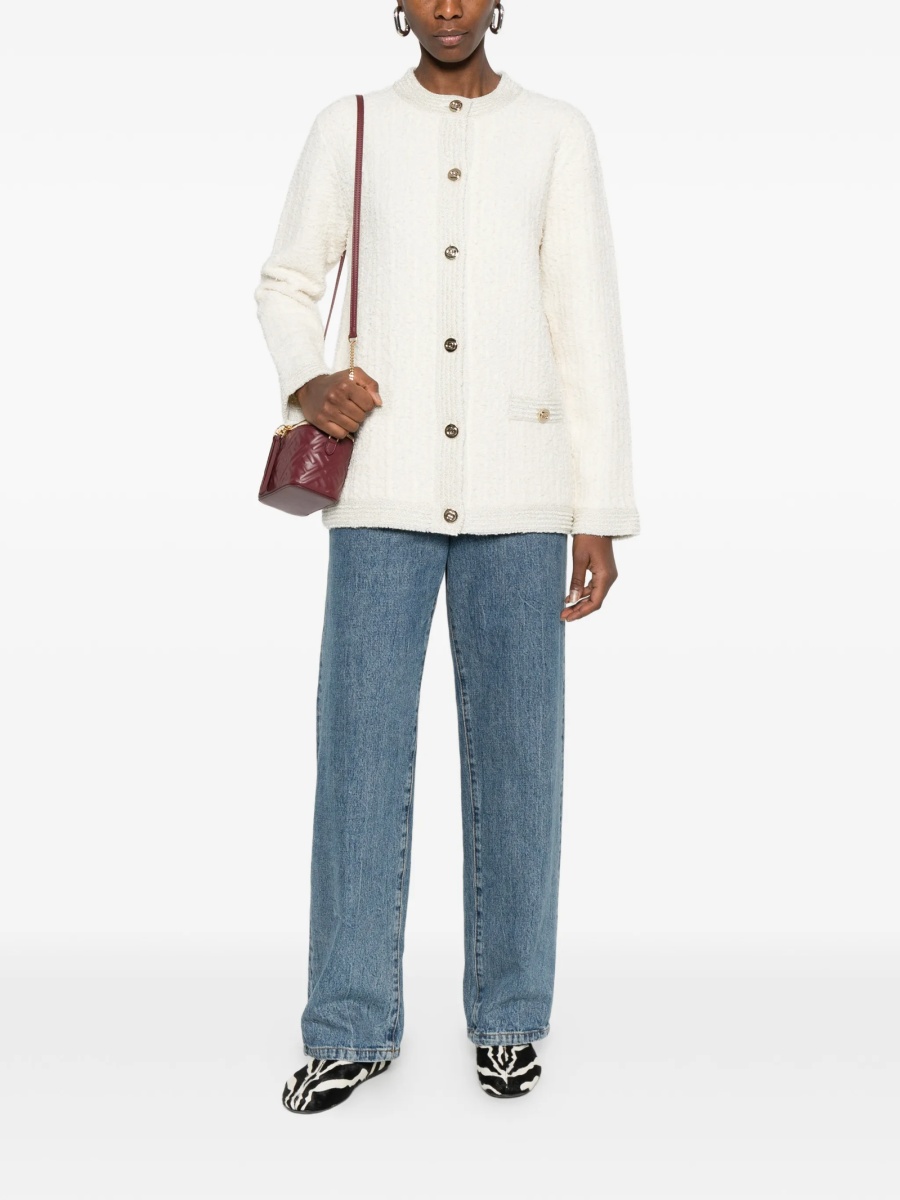 Cardigan Gucci alb din bumbac si spandex/elastan - Img 2