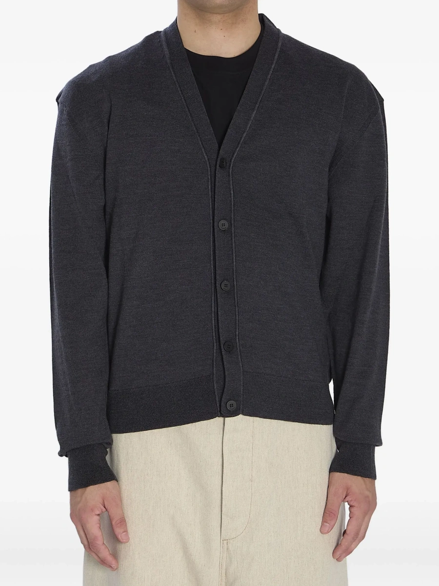 Cardigan JACQUEMUS gri din bumbac - Img 7