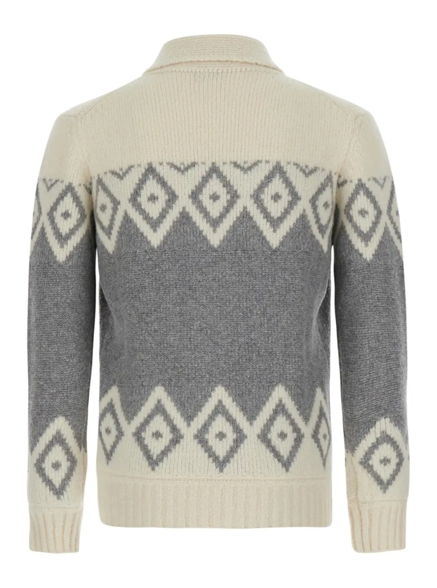 Cardigan Kangra multicolor din lana si casmir - Img 2