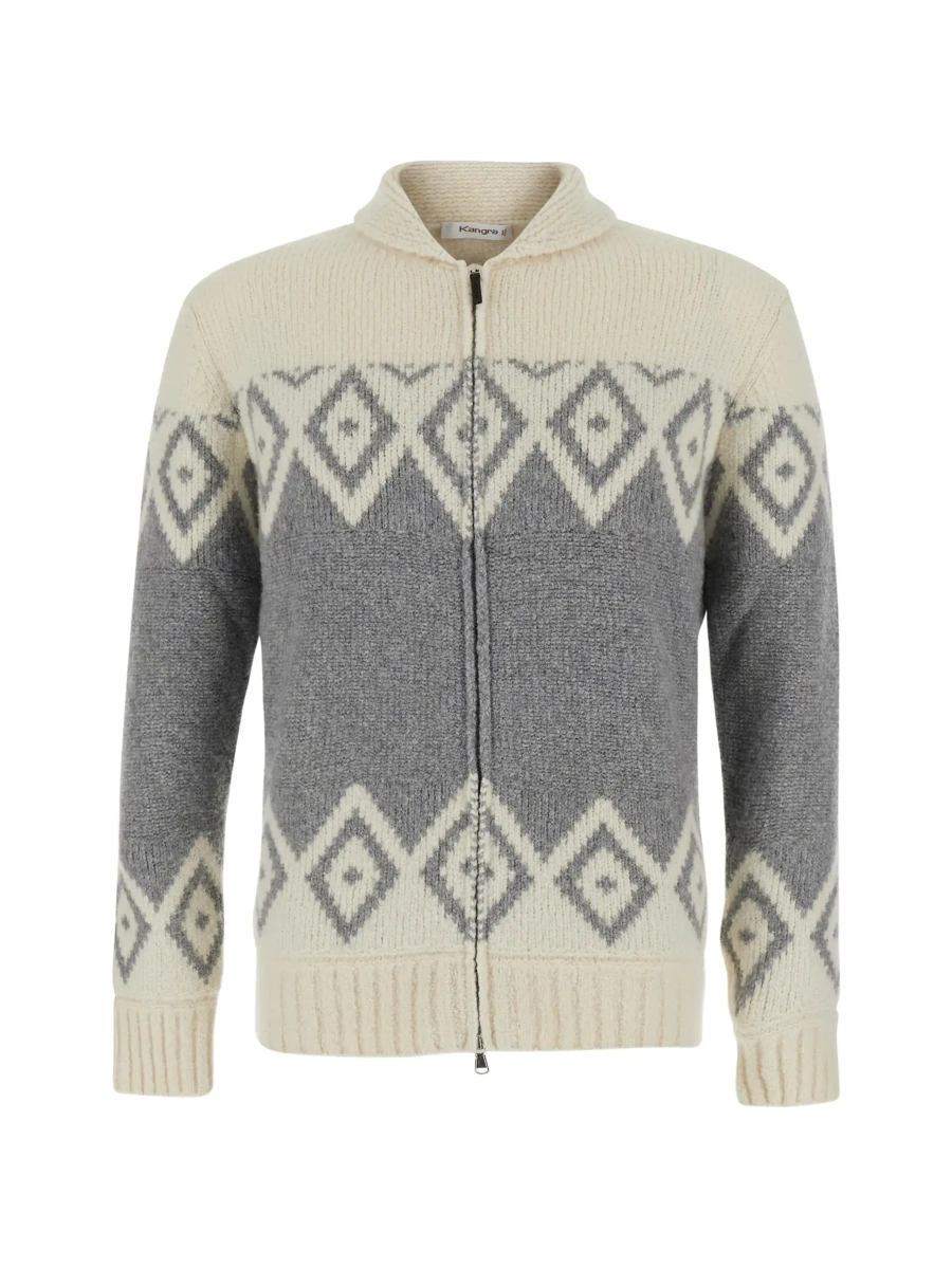 Cardigan Kangra multicolor din lana si casmir - Img 6
