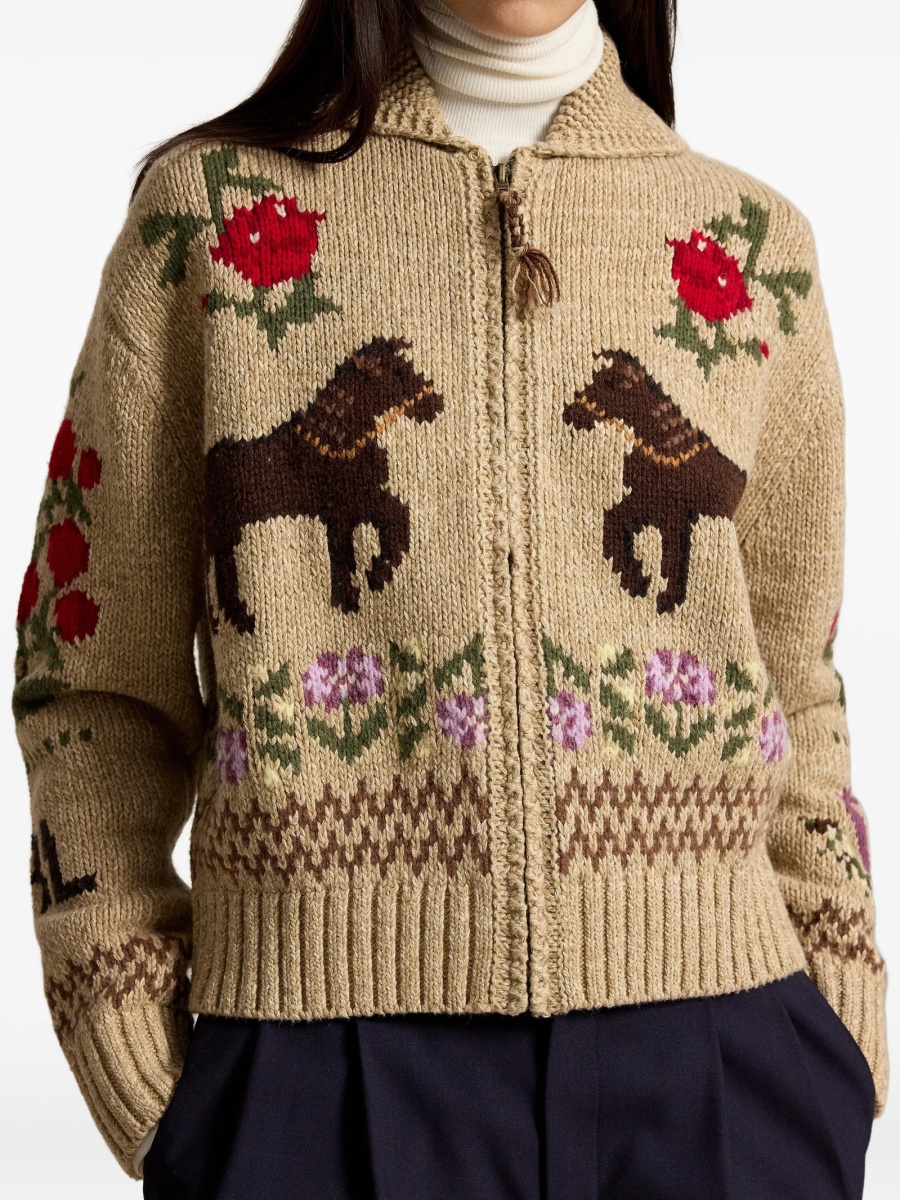 Cardigan Ralph Lauren neutru din bumbac si lana - Img 5