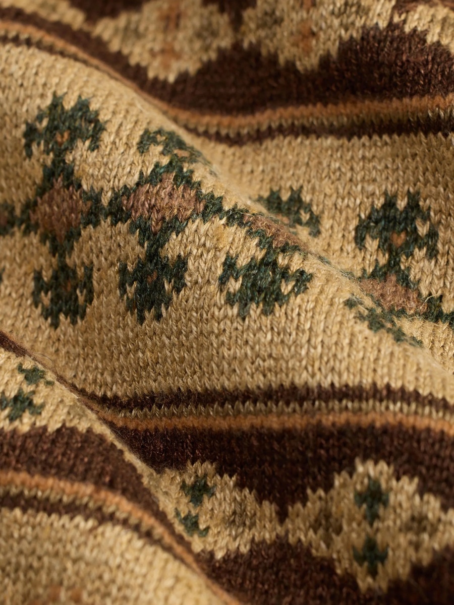 Cardigan RRL BY RALPH LAUREN neutru din in si matase - Img 3
