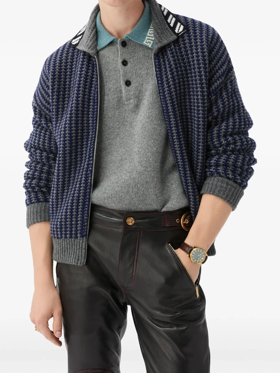 Cardigan Versace multicolor din lana - Img 4