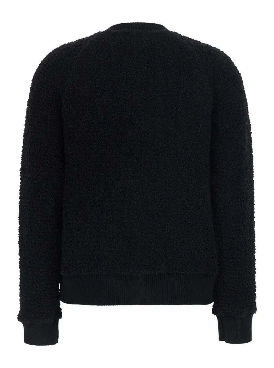 Cardigane Black Crew-neck cardigan with contrasting buttons in viscose blend women - Img 2