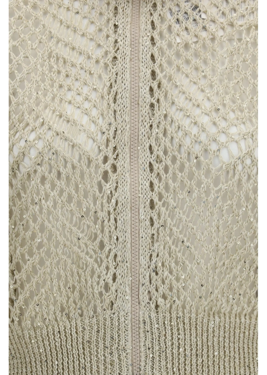 Cardigane Open-knit Zip-up Cardigan - Img 3