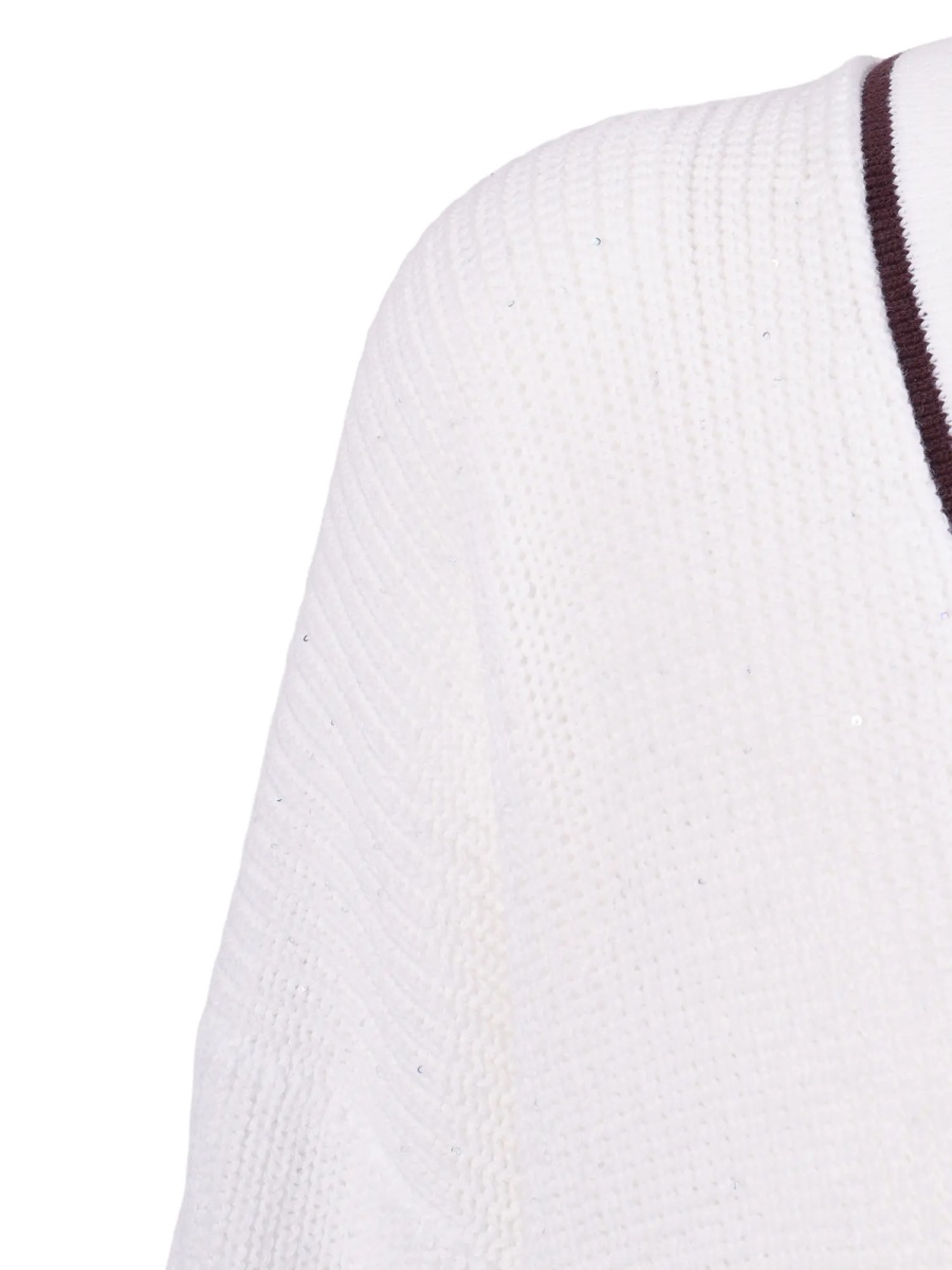 Cardigane Pannocchia cardigan with contrast trim - Img 4