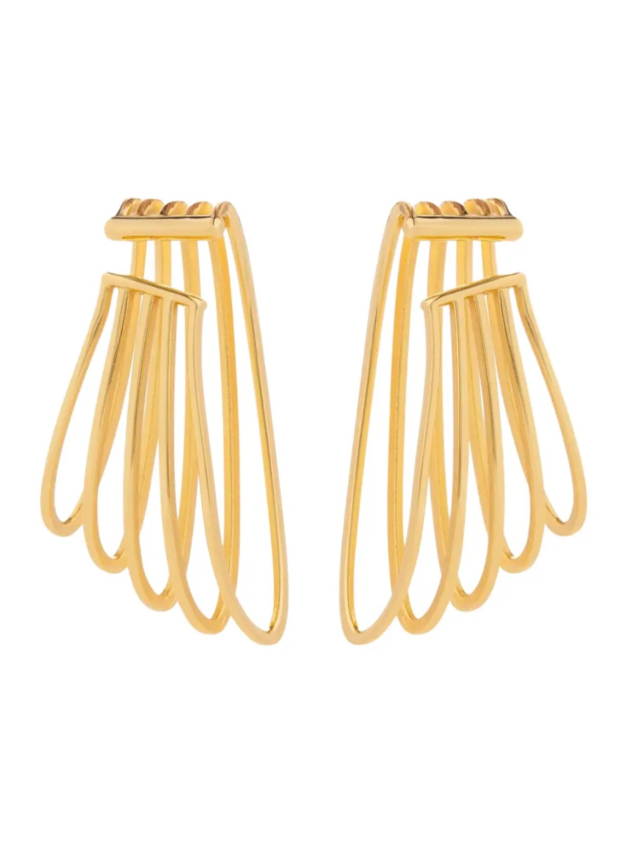 Cercei gold-colored Earrings with five-ring design in metal women - Img 2