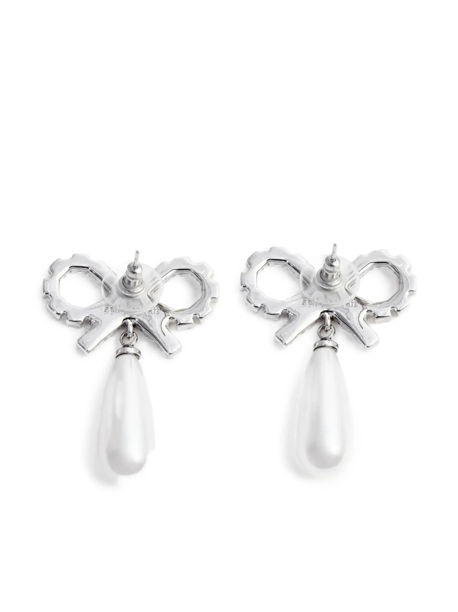 Cercei Pearl earrings with crystal bow - Img 4