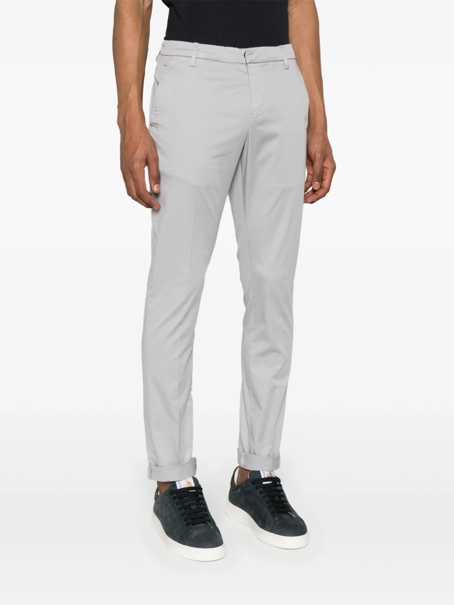 Chinos Dondup gri din bumbac si spandex/elastan - Img 3