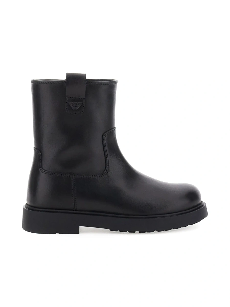 Cizme EMPORIO ARMANI KIDS negre din piele - Img 5