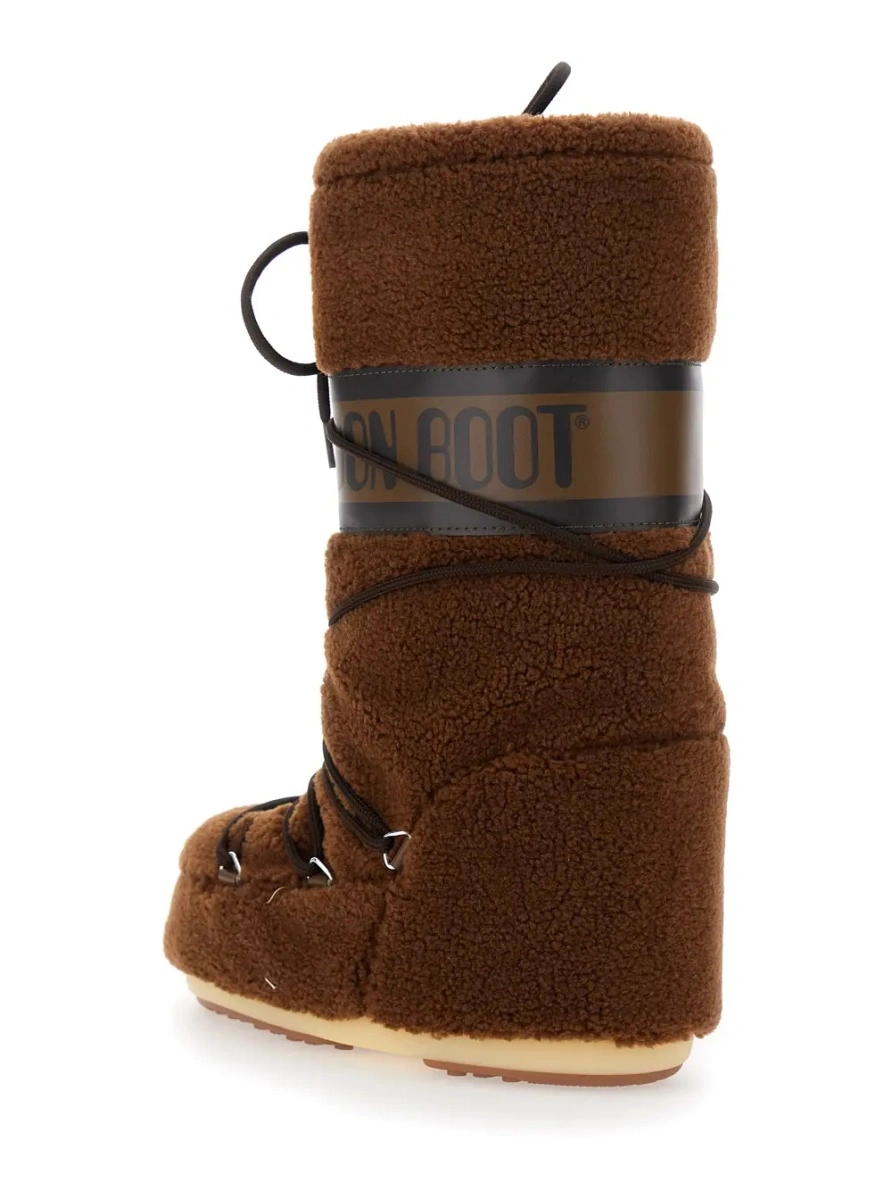 Cizme Moon Boot maro din fleece 'Icon' - Img 3