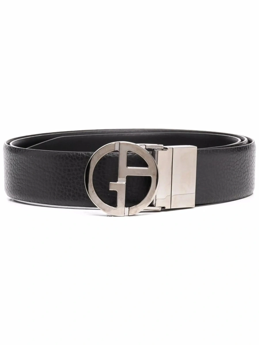 Curea Giorgio Armani neagra din piele - Img 5