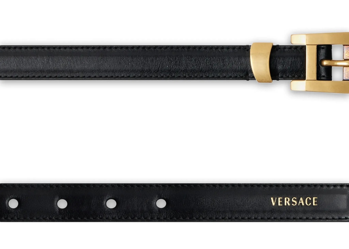 Curea Glossy leather logo print Belt - Img 3