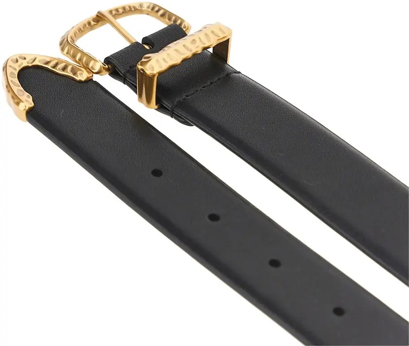 Curea Hammered buckle leather belt - Img 2