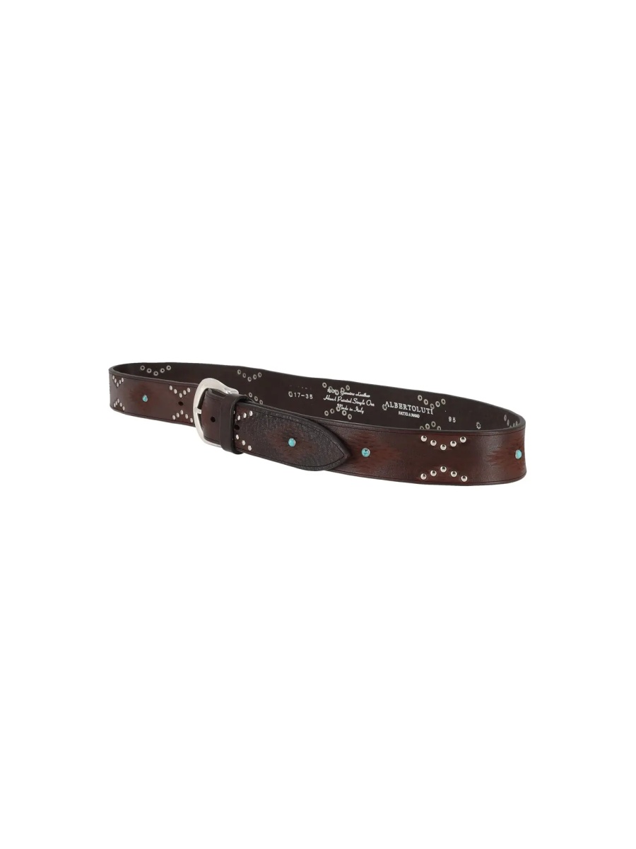 Curea Laser-cut garment-dyed studded belt - Img 2