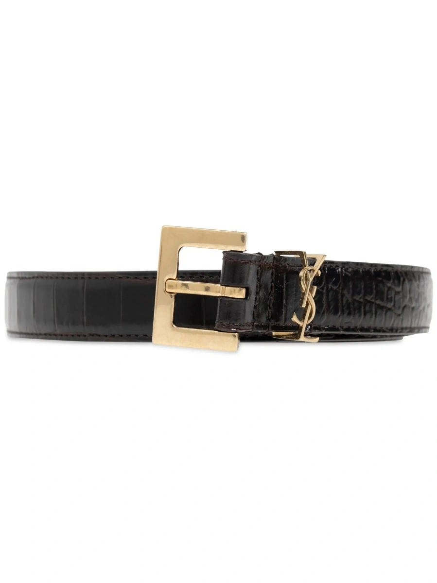 Curea Saint Laurent neagra din piele - Img 6